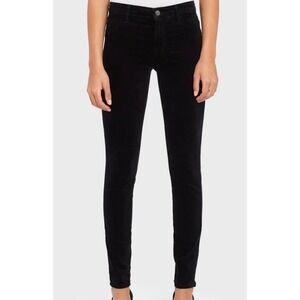 J Brand Women's 28 Black Velveteen Super Skinny‎ Low Rise Jeans 815T635